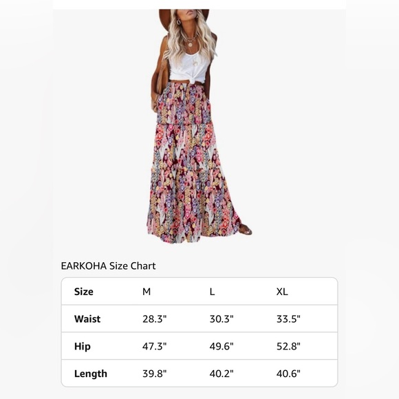 Floral Bohemian Maxi Skirt - Picture 4 of 5